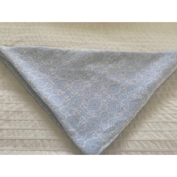 Baby Dumpling Cotton Muslin Baby Blanket White Blue Square Geometric Print 34x34 - Picture 16 of 16